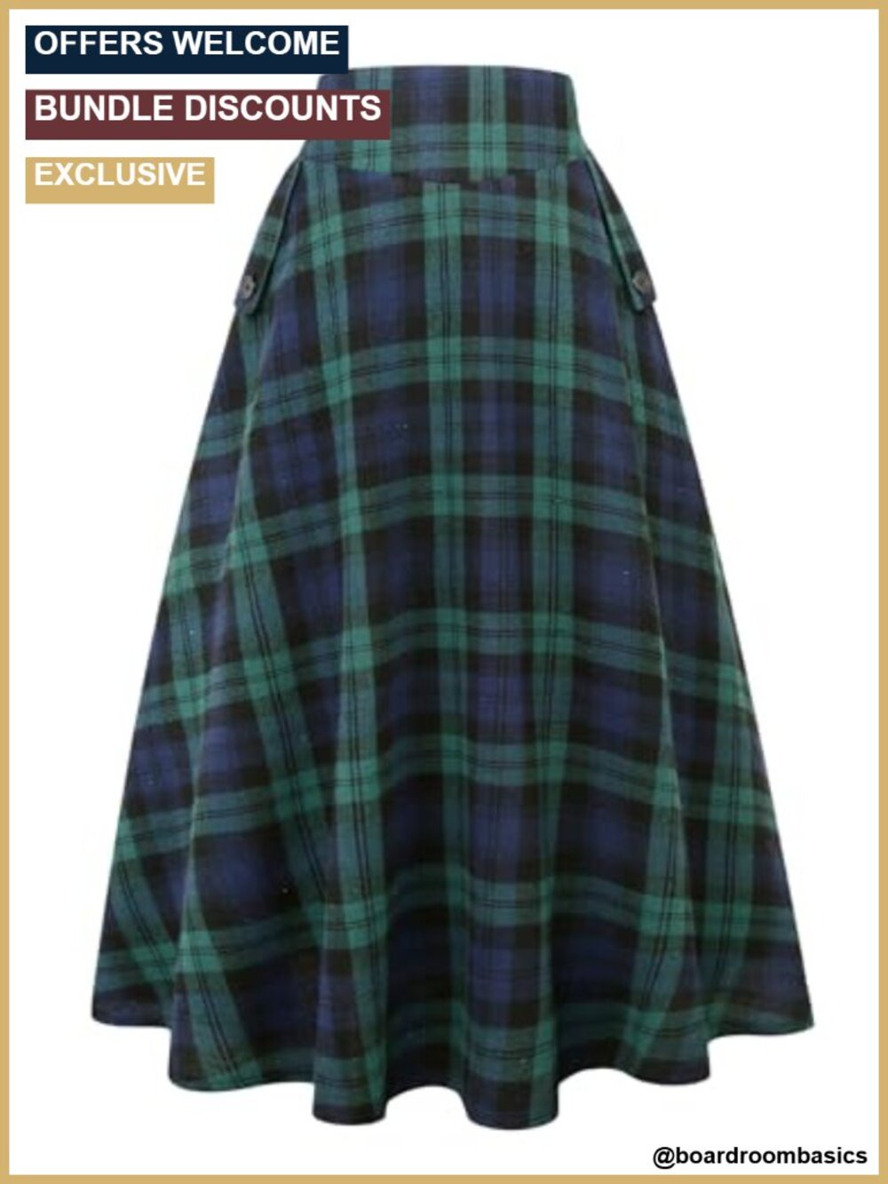 Women's High Waisted Pleated A-Line Maxi Skirt with Pockets